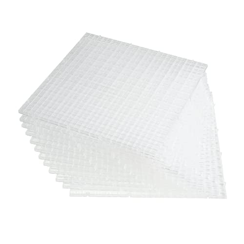 ALEGI 12 Pcs Aquarium Fish Tank Divider Plastic Egg Crate Aquarium Filter Bottom Tray Grid Isolation Board Partition Net Pane Separator (L 12pcs) - size: L 12pcs