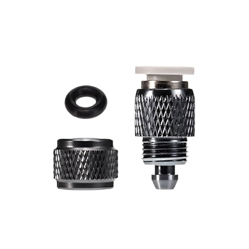 CO2 Check Valve, Aluminum Elbow Adapter for Aquarium CO2 Systems, Avoids Backflow into Regulators, M10x1 Male/Female Thread, Fits 6x4mm Tubing, Adjustment Flow - size: External thread to quick-connect MQ-6