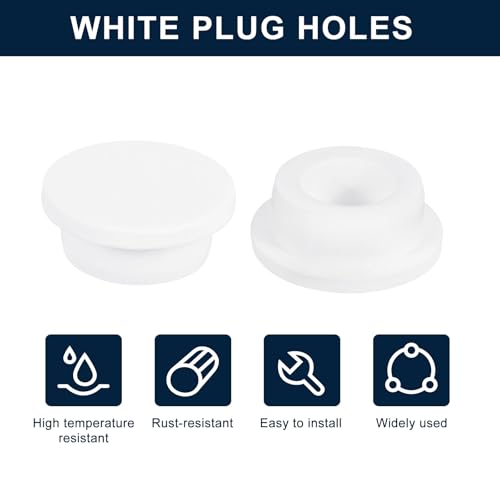 uxcell 4Pcs White Plug Holes, Waterproof Rubber Button Plug for 28.5mm / 1.12" Hole - size: 28.5mm