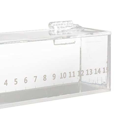 Fish Viewing Box Acrylic with Lid - Mini Aquarium & Breeder (6.3x1.6x2.1 inch) Portable Safe Hatching Box with Scale