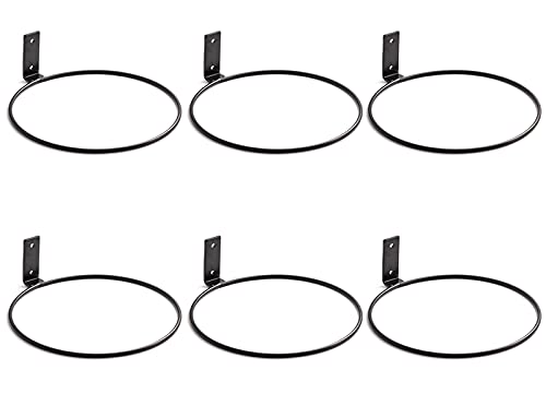 Plant Holder Ring 8 Inch Wall Mounted, 6 Pack Flower Pot Hangers Metal Plant Stand Hanging Bracket Basket Hooks - size: 8 inch-6 Pack