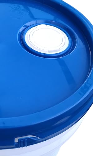 5 Gallon Measuring Mixing Graduated Bucket Pail Food Grade Leakproof Spout Lid Chemical Heat & Impact Resistant BPA Free Storage Alloy Handle Thickened HD Polypropylene Premium Quality FDA Compliant - color: Transparent Clear, size: 5 Gallons