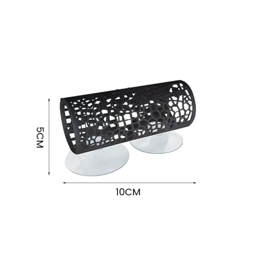 Sleek Black Betta Fish Tunnel Cave - Decorative Hollow-Out Aquarium Hideout Ornament for Freshwater Fish Tanks, Perfect for Betta Fish to Play, Explore and Rest in Stylish Aquatic Decor - color: Black