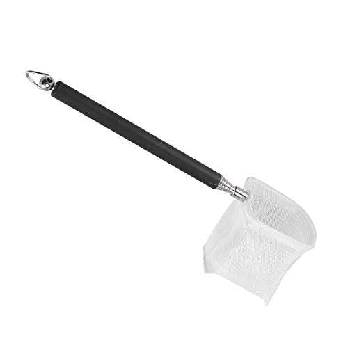 Square Aquarium Fishing Net, Eco-Friendly 3D Fish Tank Nets, Adjustable Stainless Steel Handle Pocket Shrimp Catching Nets (Black)