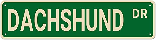 Metal Tin Sign DACHSHUND DR Funny Vintage Sign Retro Metal Signs for Bedroom Kitchen Garden Wall Bar Club Coffee Home Decor 4x16 Inch - color: DACHSHUND DR, size: 4x16inch
