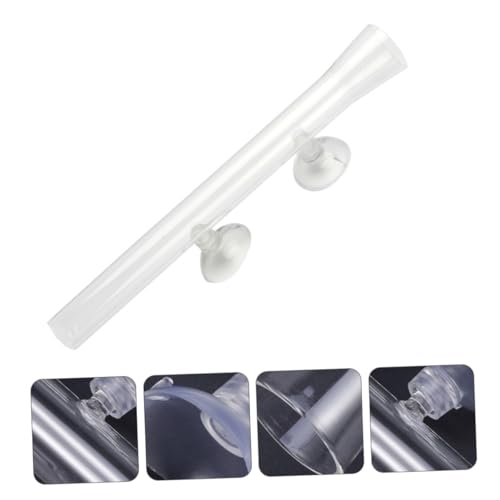 Toyvian Aquarium Shrimp Feeder Tube and Feeding Dish with Suction Cup, 200mm Crystal Glass Fish Feeding Tool for Aquarium Shrimp and Fish Supplies