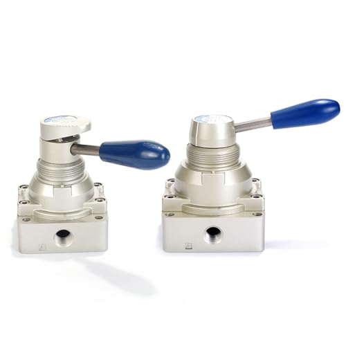Hand Lever Valve AirTAC 4HV230-08 1/4" PT 4/3 Way Pneumatic Air 3 Position 4 Way Rotary Manual Control Direct Acting Type 0-145 PSI - size: 1/4''PT, style: 4/3 Way