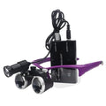 DENTASOP 3.5X/2.5X LED Dental Binocular Magnifier for Surgery and Aesthetics (Purple, 3.5X) - color: Purple, size: 3.5X