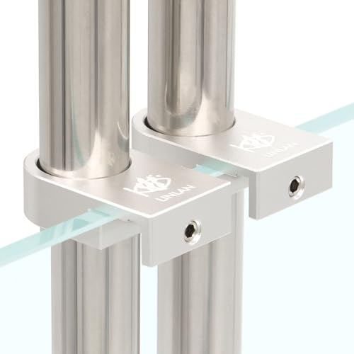 LINLAN Aluminum Alloy Aquarium Clamp with Anti-Overflow Groove for Filter Inlet and Outlet Pipes in 16/22mm (5/8" i.d.) Rimless Aquariums - size: for 16/17mm Lily Pipes-2PCS