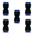 zjxed 1/2" OD x 1/2" OD Pneumatic quick Connector Push to Connect fittings Straight Union/Coupler (Pack of 5) - size: 1/2 inch-1/2 inch