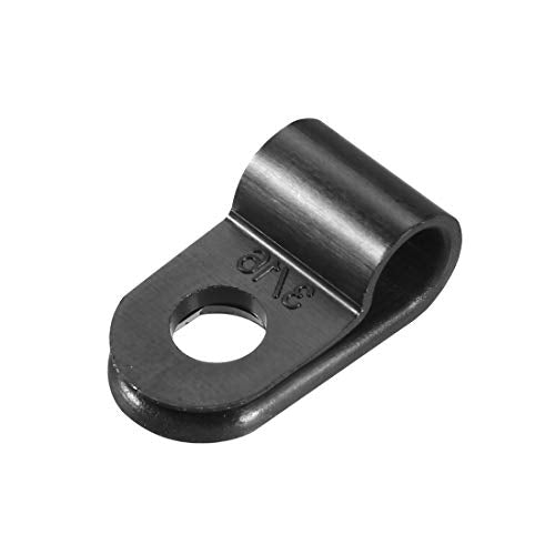 uxcell 20Pcs Nylon R-Type Cable Clamp Organizer Cord Clips for Wire Management 4.8mm Black UC-0.5 - color: Black, size: 4.8mm