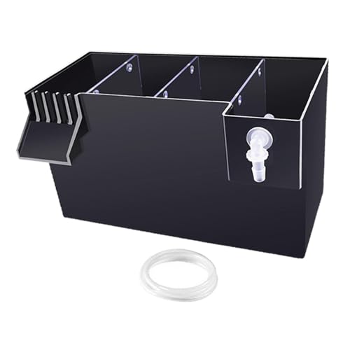 Aquarium Filter Hang on Back External Filter Box Multilayer Filtration Drawer Tray Easy Maintenance Quiet Water Circulation Suitable for Fish Tank, Black 26x13.5x15cm - color: Black 26x13.5x15cm