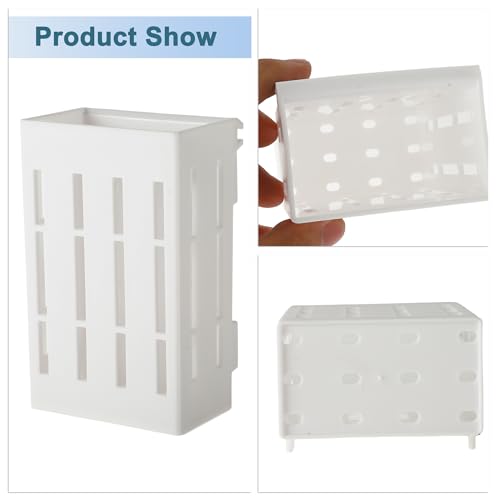 Aquarium Plant Holder, Fish Tank Plant Holder, Aquarium Plant Holder with Hooks and Suction Cups, Aquarium Plant Pots for Hanging Plants and Plant Cultivation, White, 1 Set - color: White
