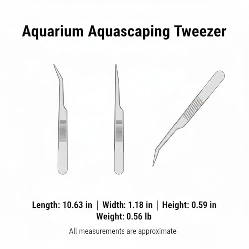Aquarium Aquascaping Tweezer, Stainless Steel Straight Head Tool for Plant Trimming and Substrate Arrangement in Freshwater Tanks, 10.6 Inch (1 PC)
