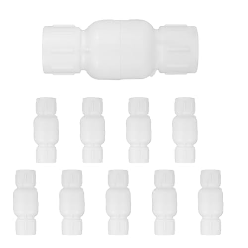 (Pack of 10) EFIELD 3/4 Inch PVC Inline Check Valve, Schedule 40, Solvent Connections, PVC Spring Check Valve,(PVC048-5-10PCS) - size: 0.75 Inch