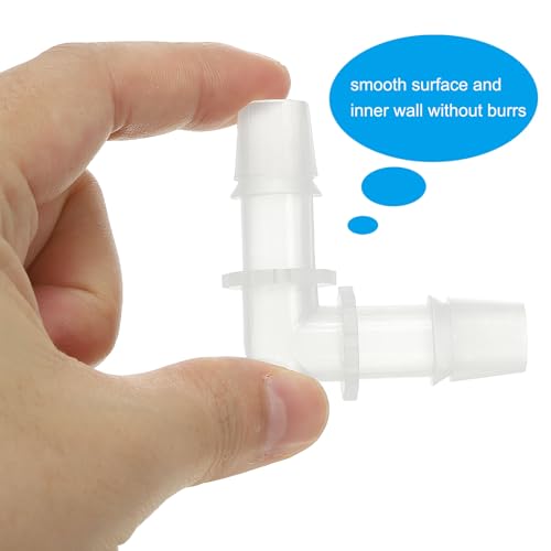 PATIKIL 7/16" Plastic Hose Barb 90 Degree Elbow, 10 Pack L-Barb Fittings 2 Way Equal Barbed Joint Connector Splicer Mender Hose Adapter Union Adapter for Aquarium Fuel Gas Liquid Air - size: 7/16"