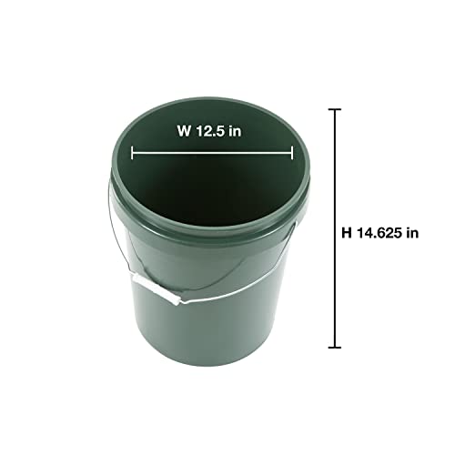 United Solution ECOSense 5 Gallon Bucket, Heavy Duty, Comfortable Handle, Perfect for on The Job, Home Projects, or Cleaning; Made from 90% Recycled Materials.100% Recyclable (Pack of 3) - color: Eco Green