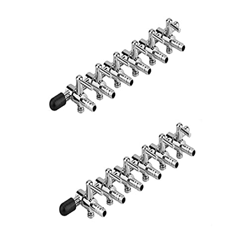 Aquarium Air Valve 6 Way Inline Manifold Air Flow Pump Tubing Splitter Lever Control Valve 2-Pack