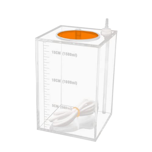 Aquarium Choice Acryli Made Liquid Storage Bucket Dosing Pump Reservoir Container (4.25 * 4.25 * 6.5 Inch;1500ml/1.5L（Orange Version) - size: 4.25*4.25*6.5 Inch;1500ml/1.5L（Orange)