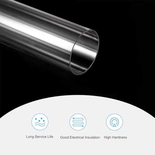 MECCANIXITY Plastic Pipe Rigid Polycarbonate Round Tube Clear 1.5"(37.6mm) ID 1.6"(40mm) OD 14" (350mm) High Impact for Lighting, Models, Water Plumbing - size: 1.5"IDx1.6"ODx14"