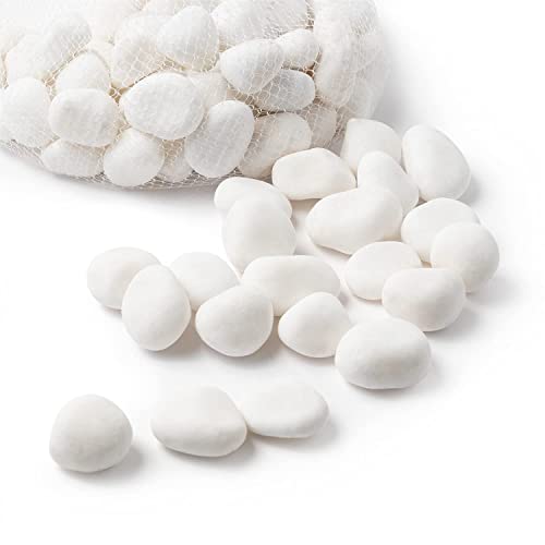 River Rocks Decorative Ornamental Vase Filler 1"-1.5" White Aquarium Gravel 30 lbs - Landscaping Pebbles for Indoor Plants, Fish Tank Gravel, Terrarium& Home Decor, DIY & Crafting – Royal Imports - size: 1"- 1.5" - 30 lbs, style: White