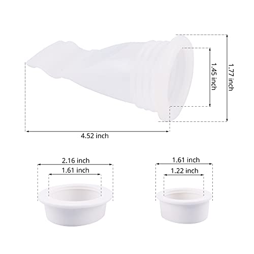 Drain Backflow Preventer, One Way Valve, Adjustable Silicone Sink Floor Drain Trap for Pipes Tubes in Toilet Bathroom Kitchen (White-4)