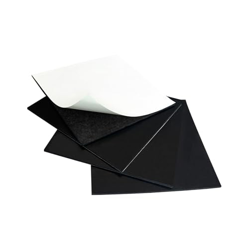 4 Pieces Neoprene Rubber Pads with Adhesive Backing 1/8 in Thick x 6 in x 6 in, Anti Vibration Pads, Rubber Block for Anti-Slip, Shock Absorption, Protection - size: 6in X 6in X 1/8in, style: With adhesive,Rubber