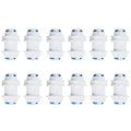 1/4" RO Water Tube Bulkhead Connector Push Quick Connect for RO Water Reverse Osmosis System (Pack of 12) (white) - color: White