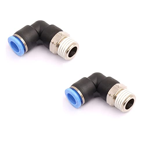 CEKER 3/8 Elbow Male Airlines Push Fittings 90 Degree Push to Connect Fittings Air Fittings, PL 4MM Tubing Od x 3/8" Npt Thread Pneumatic Push In Connectors Quick Connect Tube Fittings 2Packs - size: 4MM X 3/8" MNPT