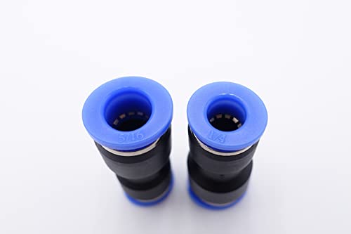 Push to Connect Fitting 5/16" Tube OD x 1/4" Tube OD Reducer, Pneumatic Air Water Straight Union Two Way Connector/Coupler (Pack of 5) - size: 5/16 inch - 1/4 inch