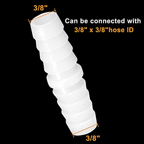 Feelers 3/8" x 3/8" Plastic Hose Barb Fitting 15 Pack, Equal Barbed Splicer Connector, Straight Union Adapter for Aquarium, Air Line, Fuel Line, Liquid Transfer - size: 3/8 Inch, style: 15pcs-Straight