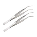 8 Inch Stainless Steel Tweezers with Curved Serrated Tip Multipurpose Forceps for Craft Repairing 2 Pack - size: 8 Inch