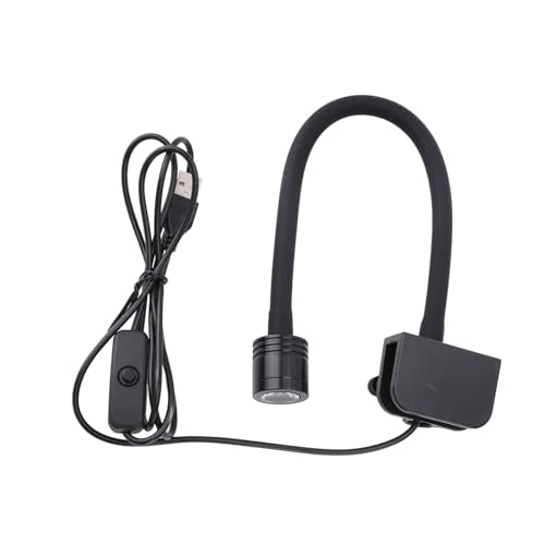 Omabeta LED Aquarium Clamp/Holder On Light High Brightness for 3‑6 Gallons Fish Tank, Small Clamp Aquarium Light for Freshwater Saltwater Aquariums, Aluminum Alloy, Silicone Soft Tube (Neutral)