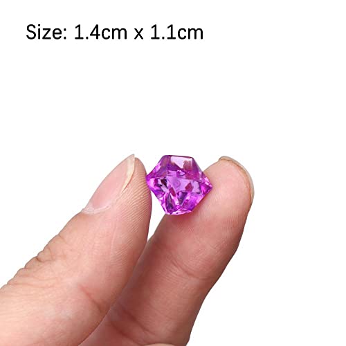 50Pcs/Bag Colorful Aquarium Acrylic Stones Crystal Ice Cubes Decor Vase Filler Pebble Fish Tank Ornament 1.4 * 1.1cm - color: Colorful