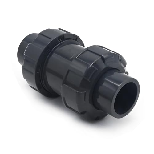 PVC True Union Check Valve, 3/4 Inch Slip Swing Full Port Utility, Sch80 Socket Backflow Prevention for Pool, Plumbing & Utility (Slip Connection)