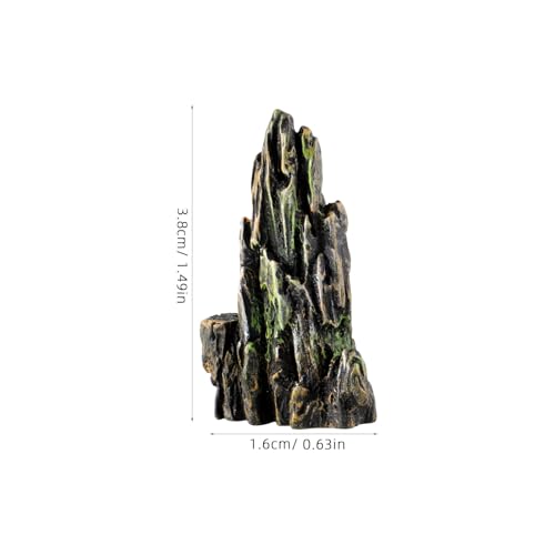 Amosfun 8pcs Resin Mountain Rockery Mini Landscape Garden Bonsai Ornaments Aquarium Decoration Rocks 1.49x0.62 Inches