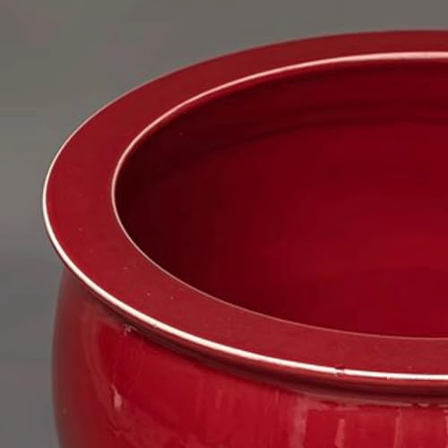 GUERNSEY Aquarium Ceramic Red Fish Tank Living Room Turtle Basin Floor-Standing Fish Tank Study Painting and Calligraphy Tank Storage Bucket Ornaments Small Fish Tank
