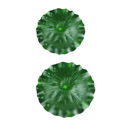 Luxshiny 2pcs Floating Aquarium Lotus Leaves Artificial Pond Decor Eva Material 40cm 60cm Realistic Fish Tank Lily Pads for Fishpond Water Garden Display