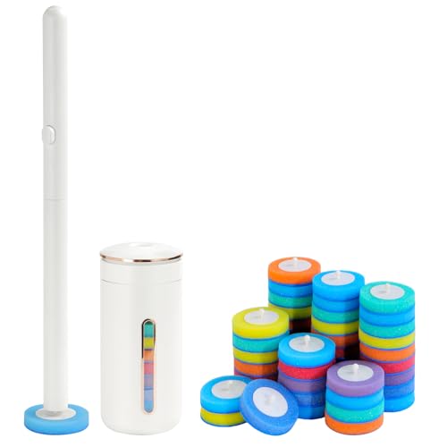 Disposable Toilet Brush with 24 Toilet Wand Refills - Wall Mounted Disposable Toilet Bowl Cleaner Wand Holder and Set, Hygienic Toilet Cleaning System for Bathroom - size: 1 Brush+24 Refills