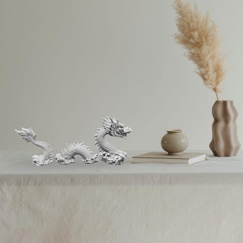 Romansk Aquarium Dragon Statue Sandstone Ornaments - Fish Tank Decor for Freshwater Saltwater Tank Landscape Garden Decoration - Chinese Dragon Decor