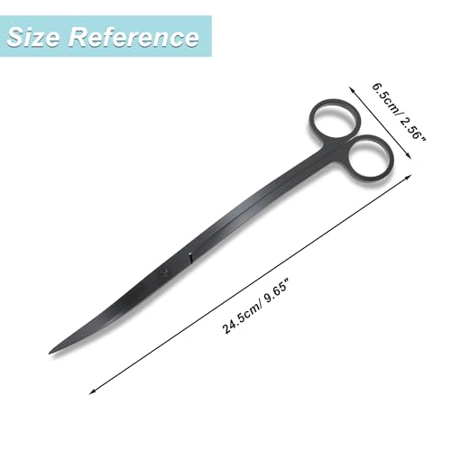 Stainless Steel Aquarium Scissors, Wave Design, Professional Aquaplant Maintenance Tool, Black, 1 Pcs