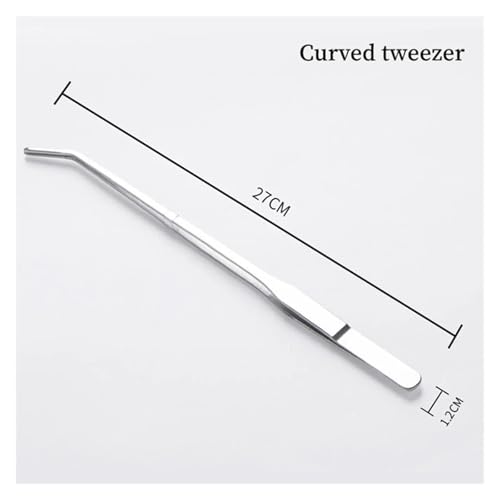 Aquarium Scissor Tweezers Tool Stainless Steel Aquatic Plants Set For Aquarium Maintenance(Curved Tweezers) - color: Curved Tweezers