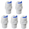 1/4"M to 1/4" Push-Fit Adapter for RO Water Filter, 5 Pcs | Straight quick-connect fitting connects 1/4" male thread to 1/4" hose for RO filters, beverage dispensers & water systems. - style: 1/4"MPT to 1/4" QC Straight Adapter