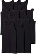 ToBeInStyle Men's Slim Fit Cotton Blend Solid Color Scoop Neck Tank Tops - color: 9-pack: Black, size: X-Large