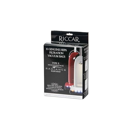 Riccar Upright HEPA Bag 6 Pack Bags Type X Radiance; Simplicity Synergy by Riccar