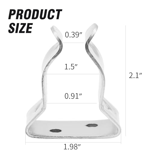 Saihisday Stainless Steel Boat Hook Spring Clamp Holder Spring Clip Silver Bracket Clip for for Boat Hook, Boat Pole, Gaff, Fishing Rod, Oar, Paddle, Brooms - size: Big
