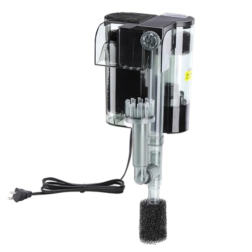 hygger Hang On Back Aquarium Filter, Small Fish Tank Filter Waterfall Filtration System, Adjustable Water Flow with Surface Skimmer, Replaceable Sponge Quiet Hanging Filter for Tank 10~20 Gal - size: L