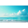 Ocean Beach Aquarium Background Calm Turquoise Ocean Seaside Fish Tank Background Tropical Seashore Beachside Cloudy Blue Sky Terrarium Backgrounds Stunning Seascape Reptile Tank Backgrounds 24x12in - color: Aqua, size: 24(W)x12(H)in