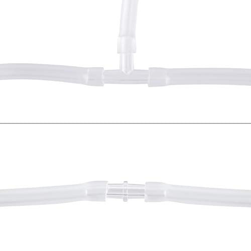 Pawfly 40-Piece Aquarium Air Valve Connector White Plastic Inline Tubing, 3-Way T & Straight Aquarium Airline Tubing Connector - color: 2 Kinds(40 Pack)