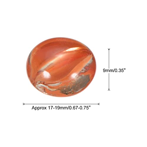 MECCANIXITY Decorative Flat Glass Marbles 17-19mm Rock Vase Filler Beads Pebbles Petal Orange for Fish Tank Table Scatter Decor, 100 Pcs - color: Orange